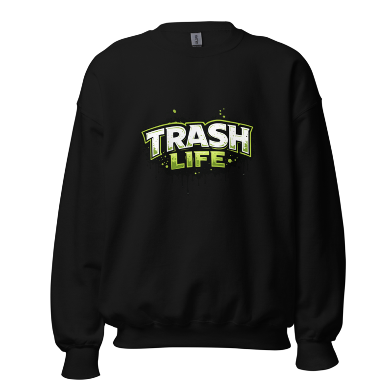 Trash Life Logo Crewneck — Black