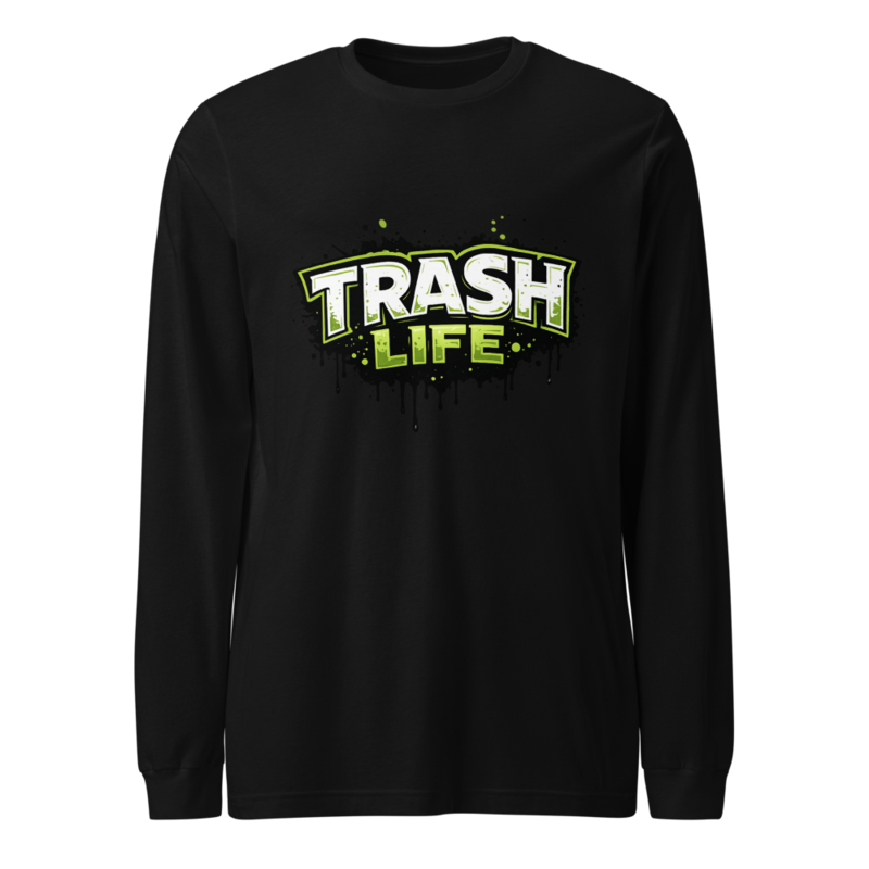 Trash Life Logo Long Sleeve — Black