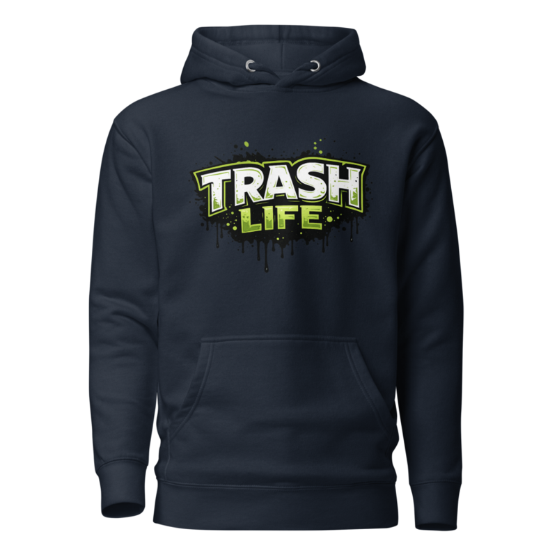 Trash Life Logo Hoodie — Navy Blazer