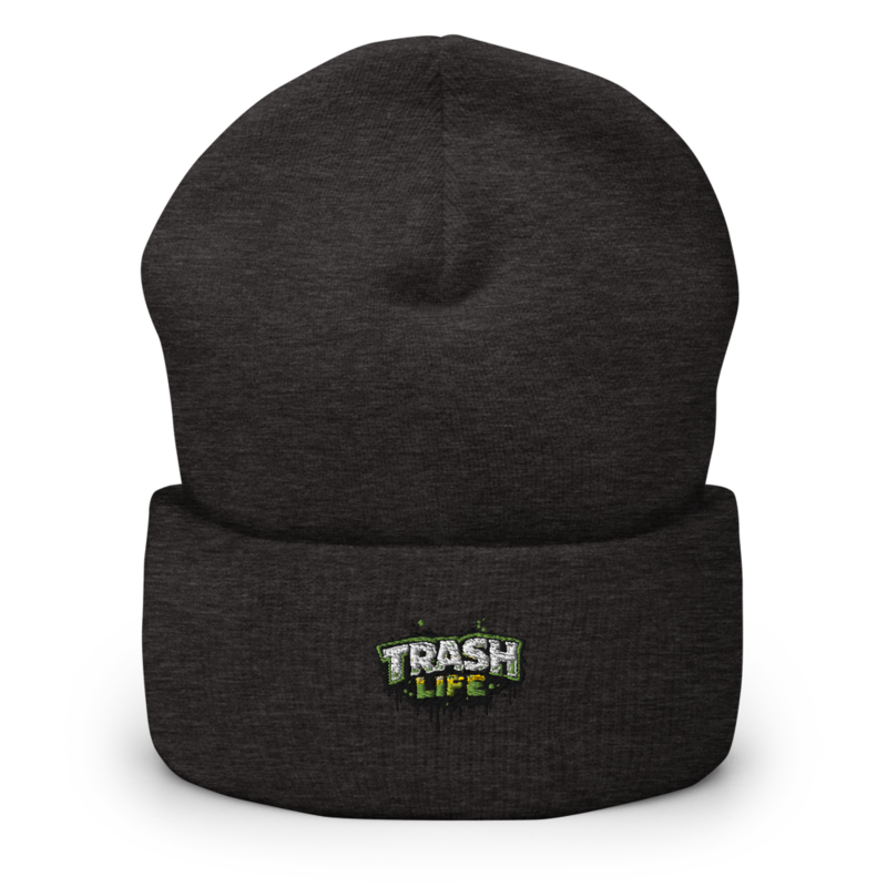 Trash Life Logo Beanie — Dark Grey