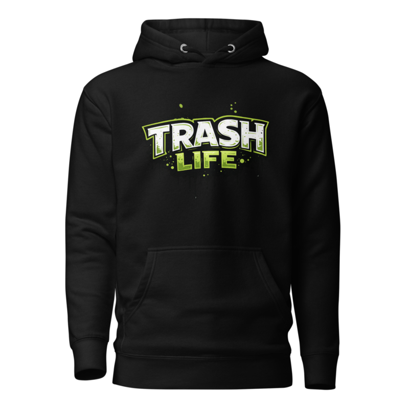 Trash Life Logo Hoodie — Black