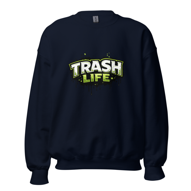 Trash Life Logo Crewneck — Navy