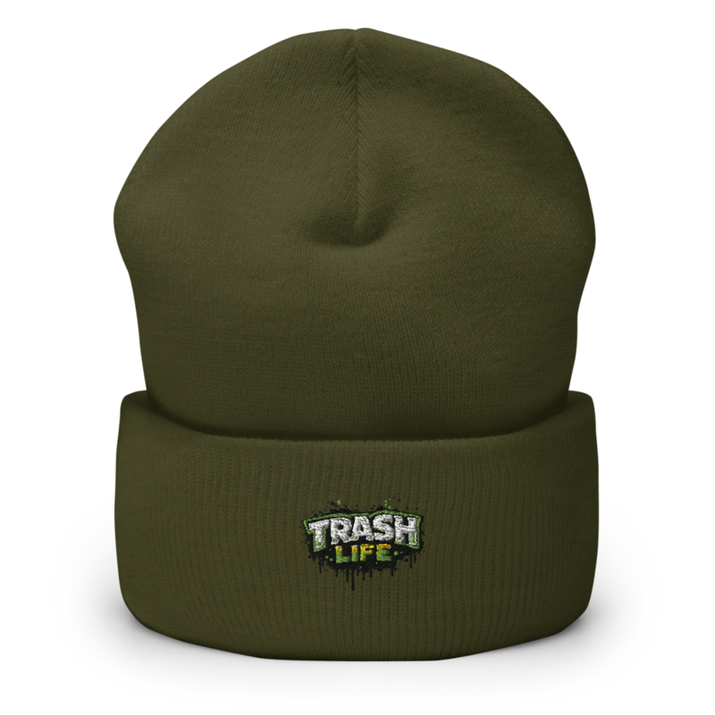 Trash Life Logo Beanie — Olive
