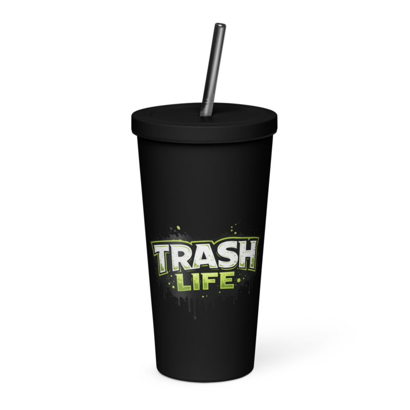 Trash Life Logo Tumbler — Black