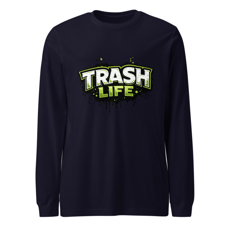 Trash Life Logo Long Sleeve — Navy