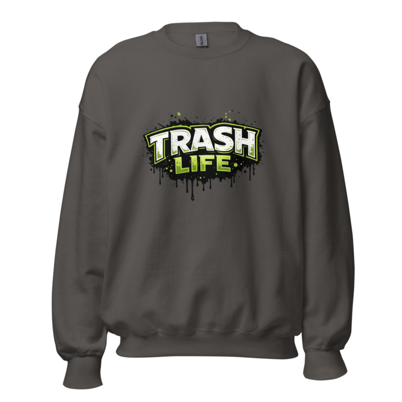 Trash Life Logo Crewneck — Charcoal