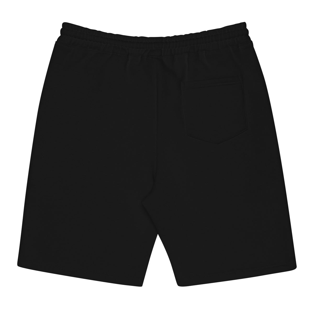 Trash Life Logo Fleece Shorts in Black, product-only back view