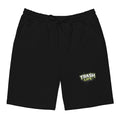 Trash Life Logo Fleece Shorts in Black, product-only front view