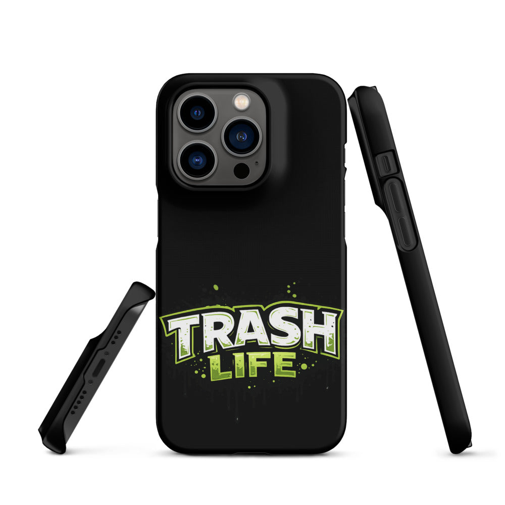Trash Life matte black logo snap case for iPhone 14 Pro