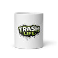 Trash Life logo white ceramic mug, 11 oz