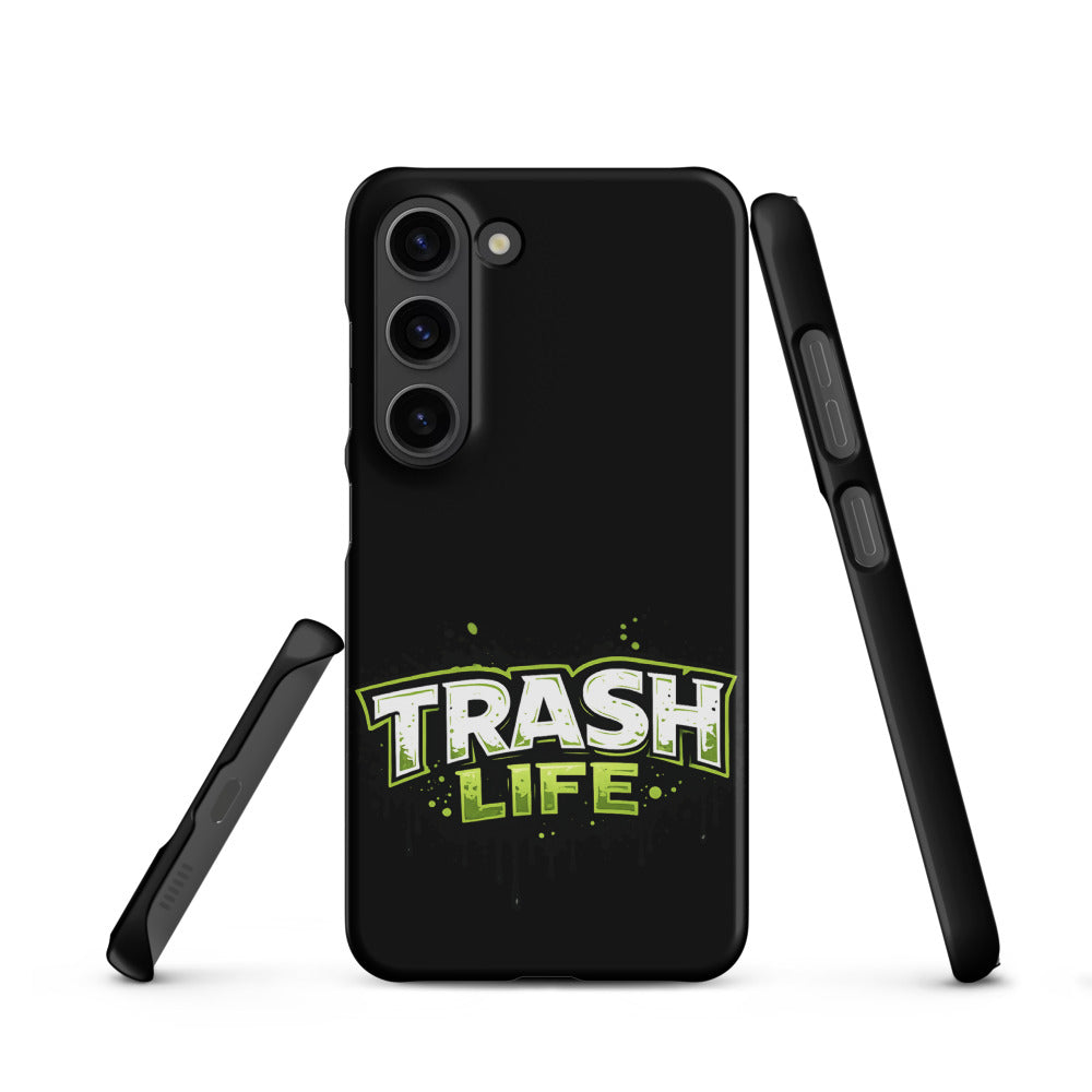 Trash Life matte black logo snap case for Samsung Galaxy S23