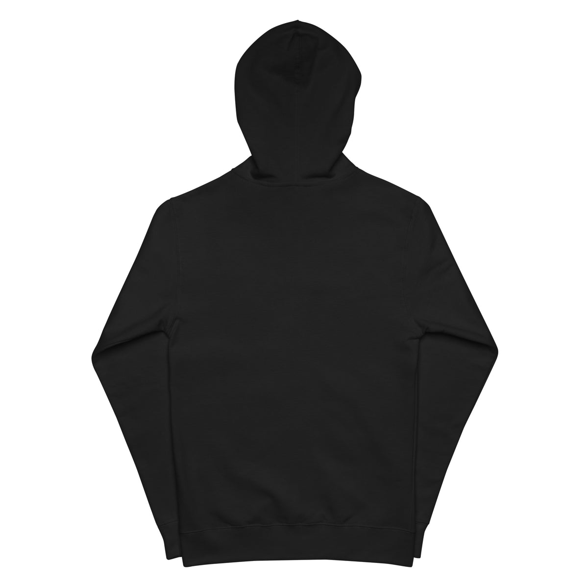 Trash Life Logo Zip-Up Hoodie in Black, product-only back view