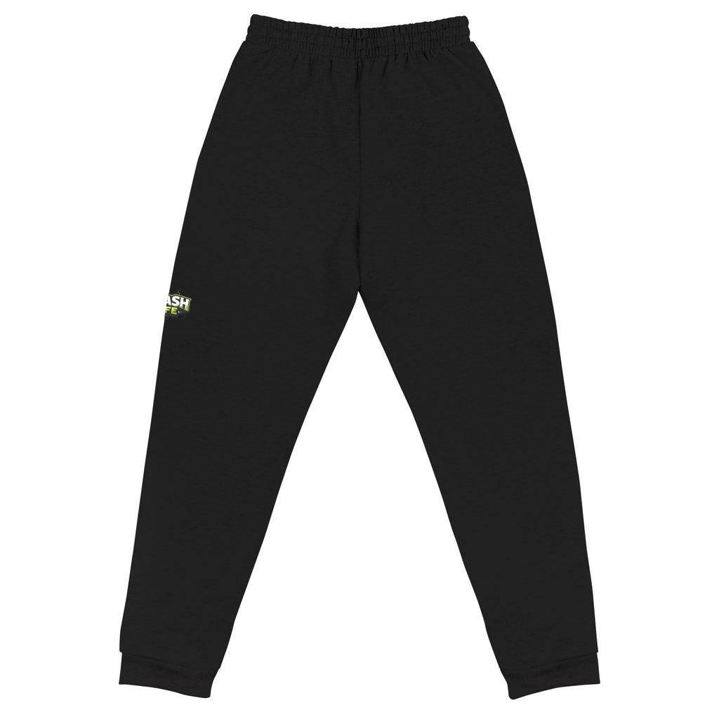 Trash Life Logo Joggers in Black, product-only back view