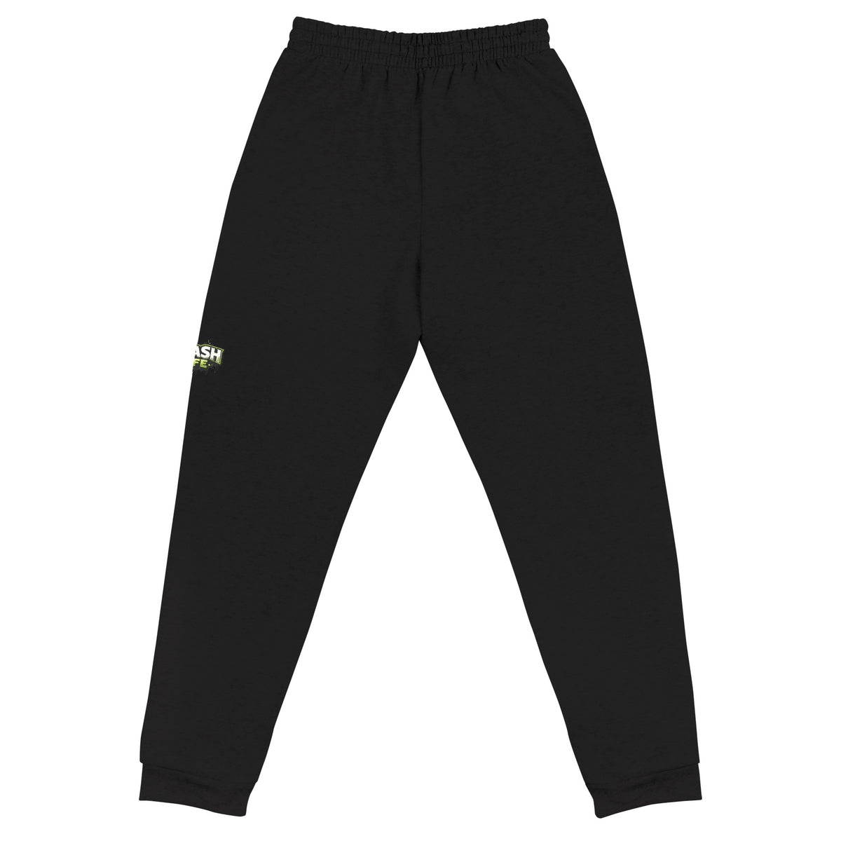 Trash Life Logo Joggers in Black, product-only back view
