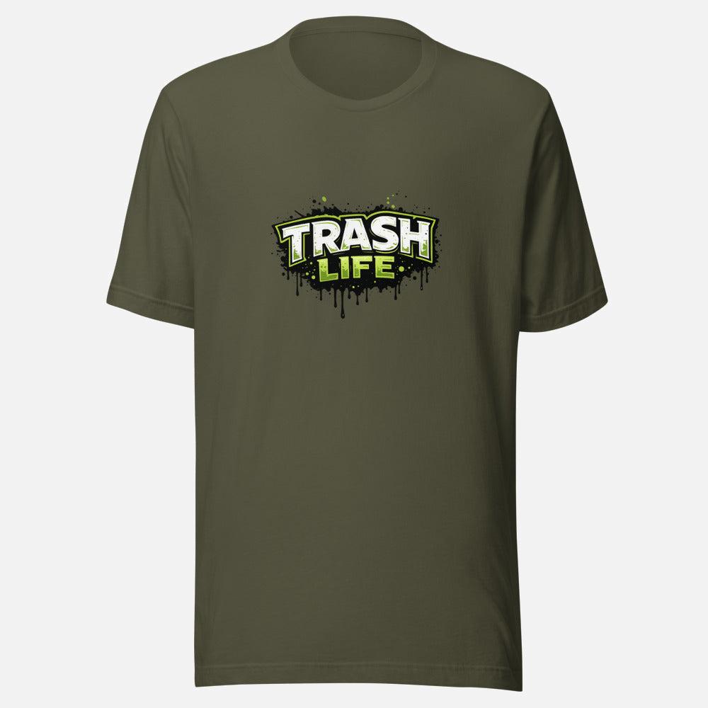 Trash Life Logo Tee — Military Green