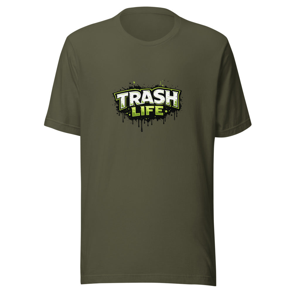 Trash Life Logo Tee — Military Green